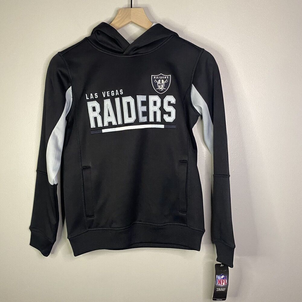 Las Vegas Raiders Youth MEDIUM NFL  Black Pullover‎ Hoodie NEW With Tags